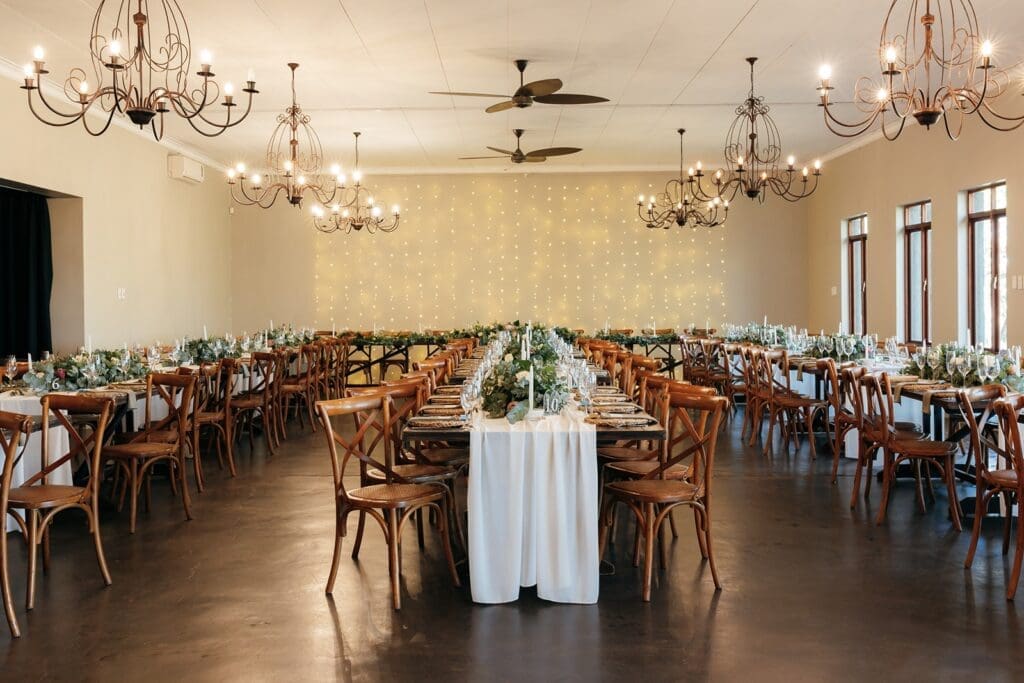 Reception venue at The Hilton Bush Lodge