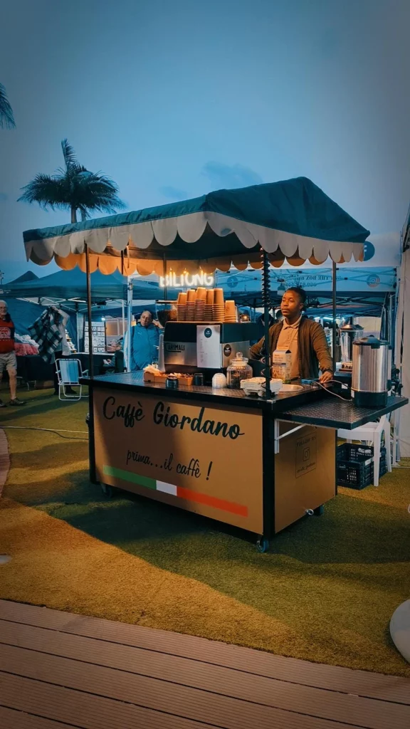Coffee Cart by Caffé Giordano supplying Italian coffee