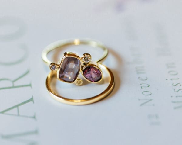 Bespoke gold wedding rings by Penelope Jardine