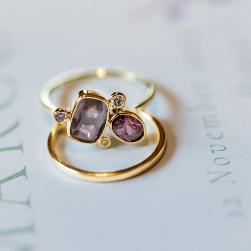 Bespoke gold wedding rings by Penelope Jardine